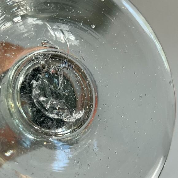 Mexican Hand Blown Cobalt Blue Rim Water Beer Pilsner Goblets 7.75” Tall - Picture 5 of 7